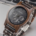 BOBO BIRD Wood Watches Men Business Luxury Stop Watch Color Optional with Wood Stainless Steel Band V-P19