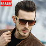RBRARE Men's Goggle Driving Sunglasses Men Classic Bamboo Leg Sun Glasses For Men High Quality Outdoor UV400 Gafas De Sol Mujer