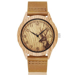 Imitation Wood Watch Men Women Quartz Imitate Wooden Watch Ostrich Deer Man Wristwatch Soft Leather Band Male Wrist Clock Reloj