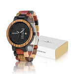 BOBO BIRD Wood Watch Men Women Quartz Week Date Timepiece Colorful Wooden Band logo Customize U-P14-1