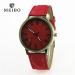 MEIBO Relojes Quartz Men Watches Casual Wooden Color Leather Strap Watch Wood Male Wristwatch Relogio Masculino watches women