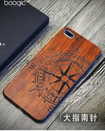 Chinese Dragon Roar Totem Men Design Bamboo Wood Phone Case For Iphone 6Plus 6 6S 7 7 Plus 5 5S Iphone8 8 X PC Hard Back Cover