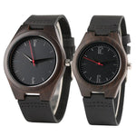 Lovers Gifts Luxury Royal Ebony Wood Watch Mens Fashion Wooden Women Dress Clocks Male Genuine Leather Valentine's Day Relojes