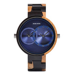Multiple Time Zone BOBO BIRD Wooden Watch Men Women Fashion Stylish Wood Wristwatch Timepiece relogio masculino L-R10