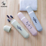 Hot Sale Portable Toothbrush Cover Holder Rainbow Bamboo Toothbrush Outdoor Travel Camping Toothbrush Box Case Bathroom Product