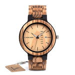 BOBO BIRD Wood Watch Men relogio masculino Week and Date Display Timepieces Casual Wooden Clock Boyfriend Best Gift V-O26
